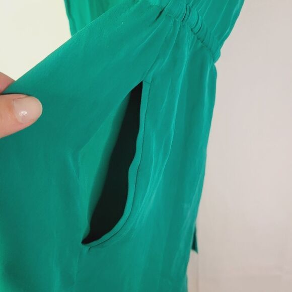 Babaton 100% Silk Green Sleeveless Dress - Picture 9 of 14